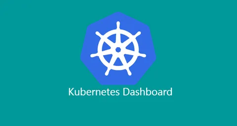 Kubernetes dashboard on a turquoise background.