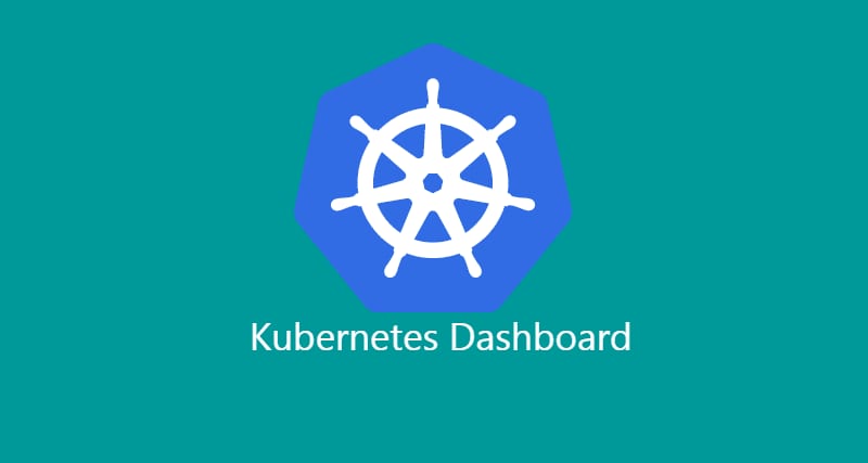 Kubernetes dashboard on a turquoise background.