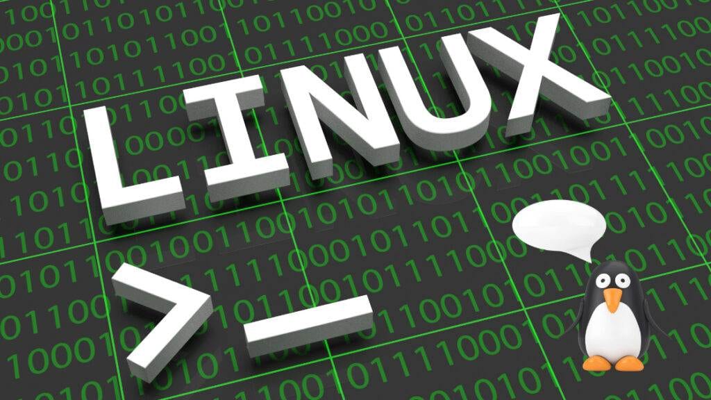 A penguin is standing next to the word Linux, explaining what it is.
